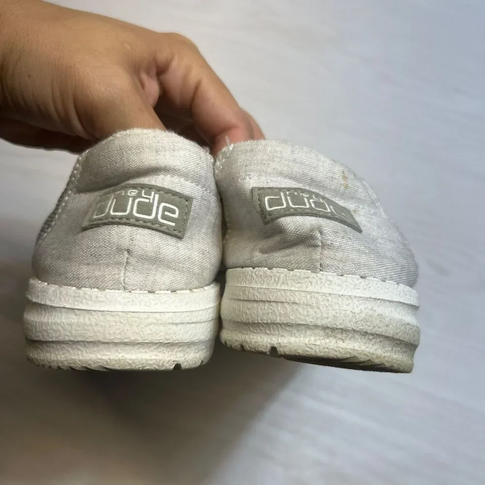 Hey Dude Wendy Sox Slip On Shoes Comfy Glacier‎ Grey Womens Size 7